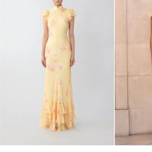 Sau Lee Gemma Yellow Floral Dress